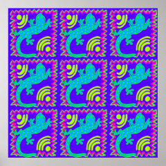 Funky Polka Dot Lizard Pattern Animal Designs Print