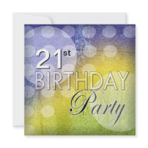 Funky Polka Dots 21st Birthday Party Invitations