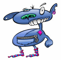 funky punk socks blue monster photo sculptures