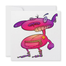 funky punk socks fuschia violet monster invite