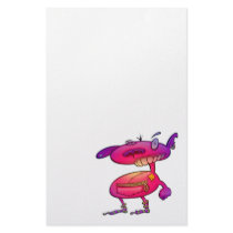 funky punk socks fuschia violet monster stationery paper