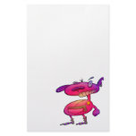 funky punk socks fuschia violet monster stationery paper