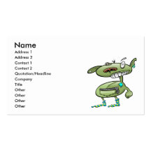 funky punk socks green monster business card template