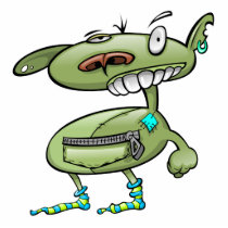 funky punk socks green monster photo cutout