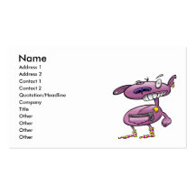 funky punk socks purple monster business card