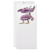 funky punk socks purple monster personalized rack card