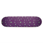 Funky Purple Deck With Green Retro Circles Skate Boards