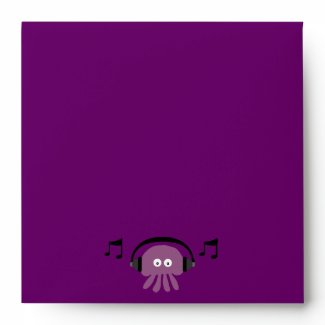 Funky Purple Jellyfish DJ Customizable Party envelope