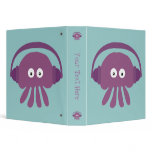 Funky Purple Jellyfish With Headphones Binder