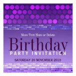 Funky Purple Pink Party Birthday Invitation
