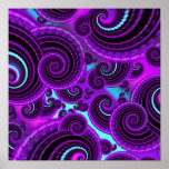 Funky Purple Swirl Fractal Art Pattern Print