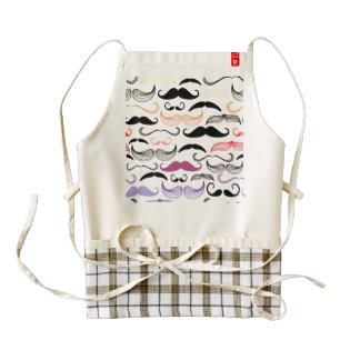Funky Rainbow Mustache Design Zazzle HEART Apron