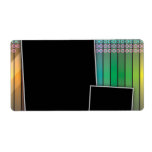 Funky rainbow page layout labels
