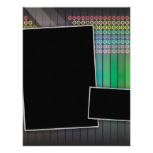 Funky rainbow page layout invites