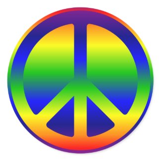 Funky Rainbow Peace Symbol Stickers sticker
