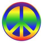 Funky Rainbow Peace Symbol Stickers