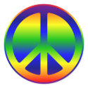 Funky Rainbow Peace Symbol Stickers