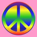 Funky Rainbow Peace Symbol Stickers