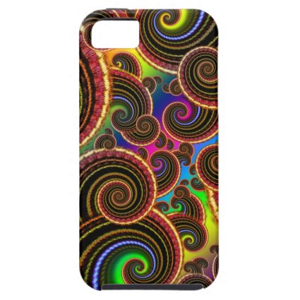Funky Rainbow Swirl Fractal Art Pattern iPhone 5 Covers