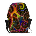 Funky Rainbow Swirl Fractal Art Pattern rickshaw_messengerbag