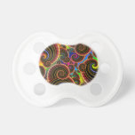 Funky Rainbow Swirl Fractal Art Pattern Baby Pacifier