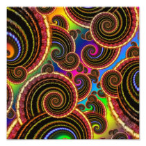 Funky Rainbow Swirl Fractal Art Pattern Photo Print