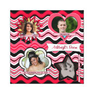Funky Red, Black, White Photo Wall Hanging wrappedcanvas