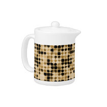 Funky Retro 70s brown pattern Teapot teapots