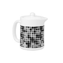 Funky Retro 70s monochrome pattern Teapot teapots
