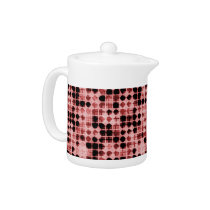 Funky Retro 70s red pattern Teapot teapots