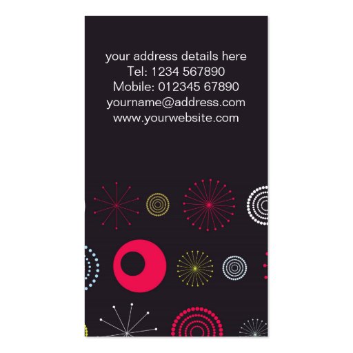 Funky Retro Business Card (back side)