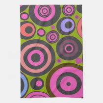Funky Retro Circles American MoJo Kitchen Towel kitchen towels