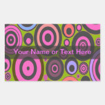 Funky Retro Circles with Text Banner Sticker