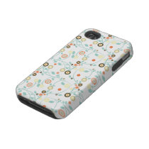 Funky Retro Colorful Flowers Tough Iphone 4 Covers