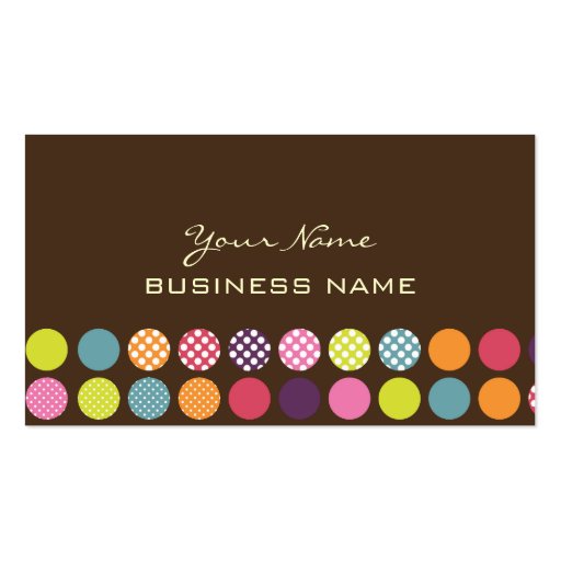 Funky retro dots dots/ DIY background color Business Card Template (back side)