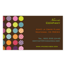 Funky retro dots dots/ DIY background color Business Card Template