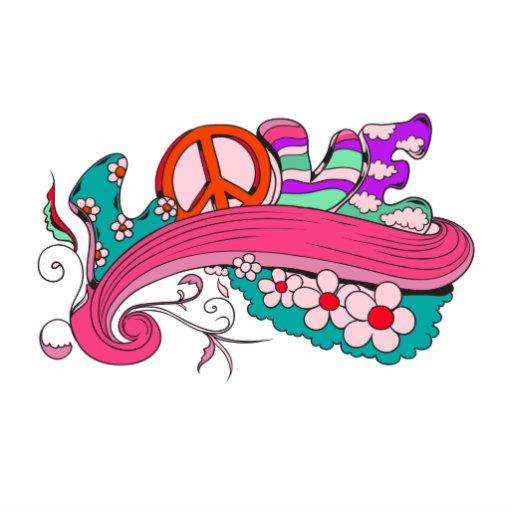 funky retro love photo cutout