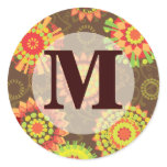 Funky Retro Mod Abstract Pattern Monogram stickers