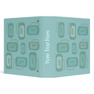 Funky retro rectangles in shades of green binder binder