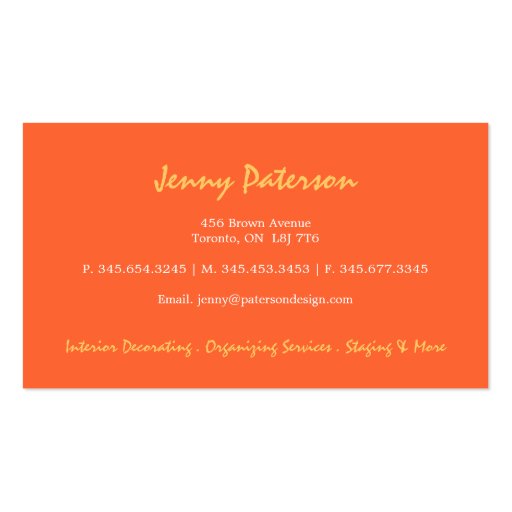 Funky Retro Sunflower Business Cards (back side)