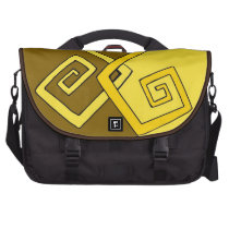 Funky Retro Yellow Lines Brown Yellow Laptop Bag at Zazzle