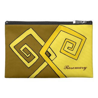 Funky Retro Yellow Lines Brown Yellow Travel Bag Travel  Accessory Bags