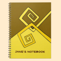Funky Retro Yellow Lines on Brown Yellow Journal
