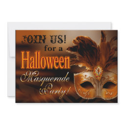 Funky Sassy Zebra Halloween Masquerade Party invitation