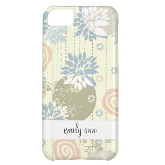 Funky Screen Print Flowers in Pastel Colors Cover For iPhone 5C