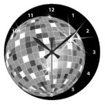 Funky Silver Glitter Disco Ball Clock