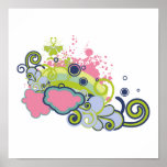 funky skies vector design poster
