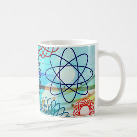 Funky Spirograph Geometric Pattern Blue Design Coffee Mug