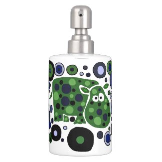 Funky Spotted Hippo Art Bath Set