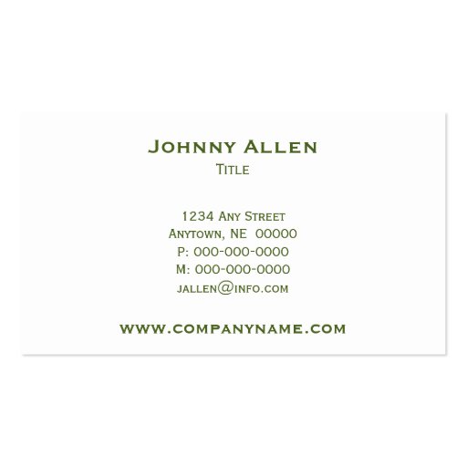 Funky Square Dots Business Card, Clover Green (back side)